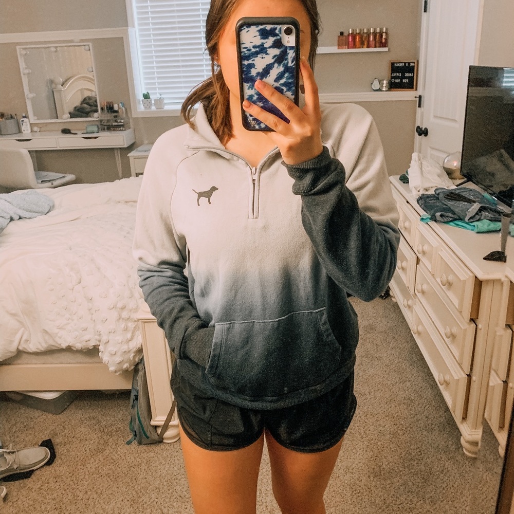 VS Pink Ombré Quarter Zip